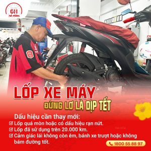 LỐP XE MÁY: ĐỪNG LƠ LÀ DỊP TẾT!