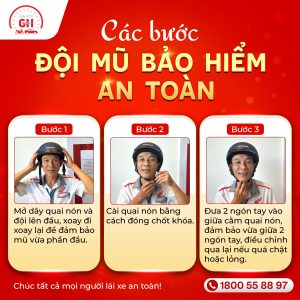 Các bước đội nón bảo hiểm an toàn