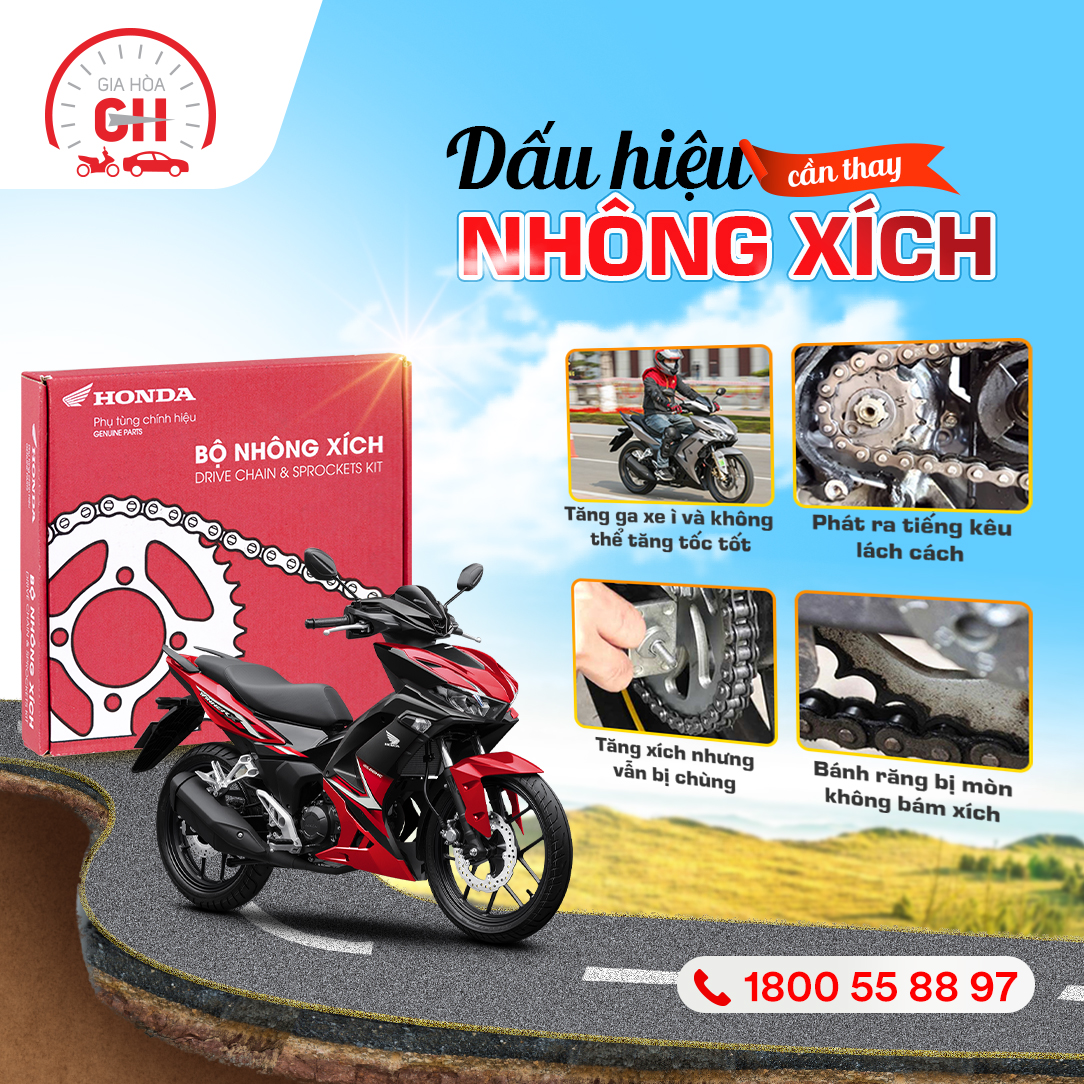 ✍️DẤU HIỆU CẦN THAY NHÔNG XÍCH XE MÁY.