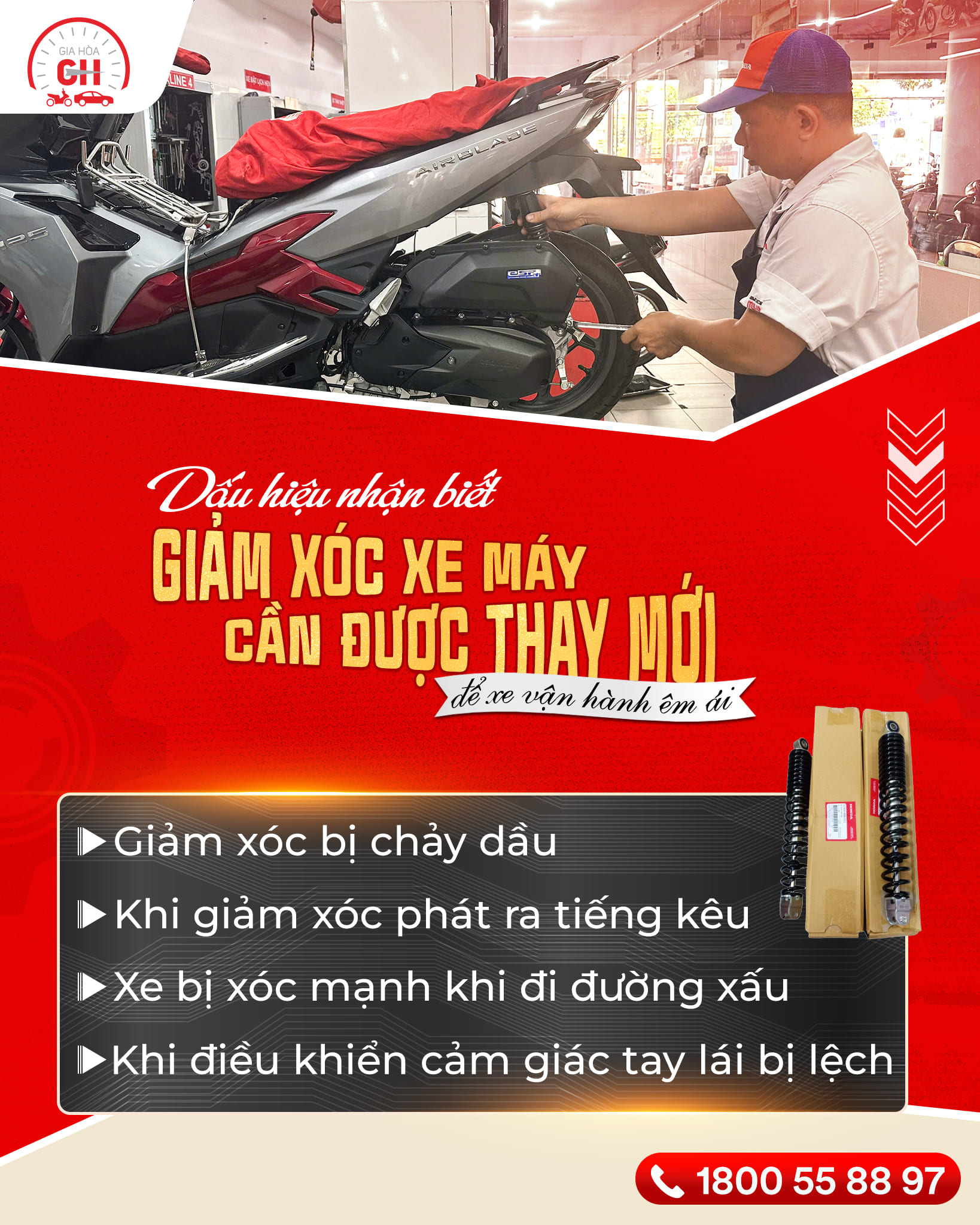 ✍DẤU HIỆU NHẬN BIẾT GIẢM XÓC XE MÁY CẦN ĐƯỢC THAY MỚI ĐỂ XE VẬN HÀNH ÊM ÁI.