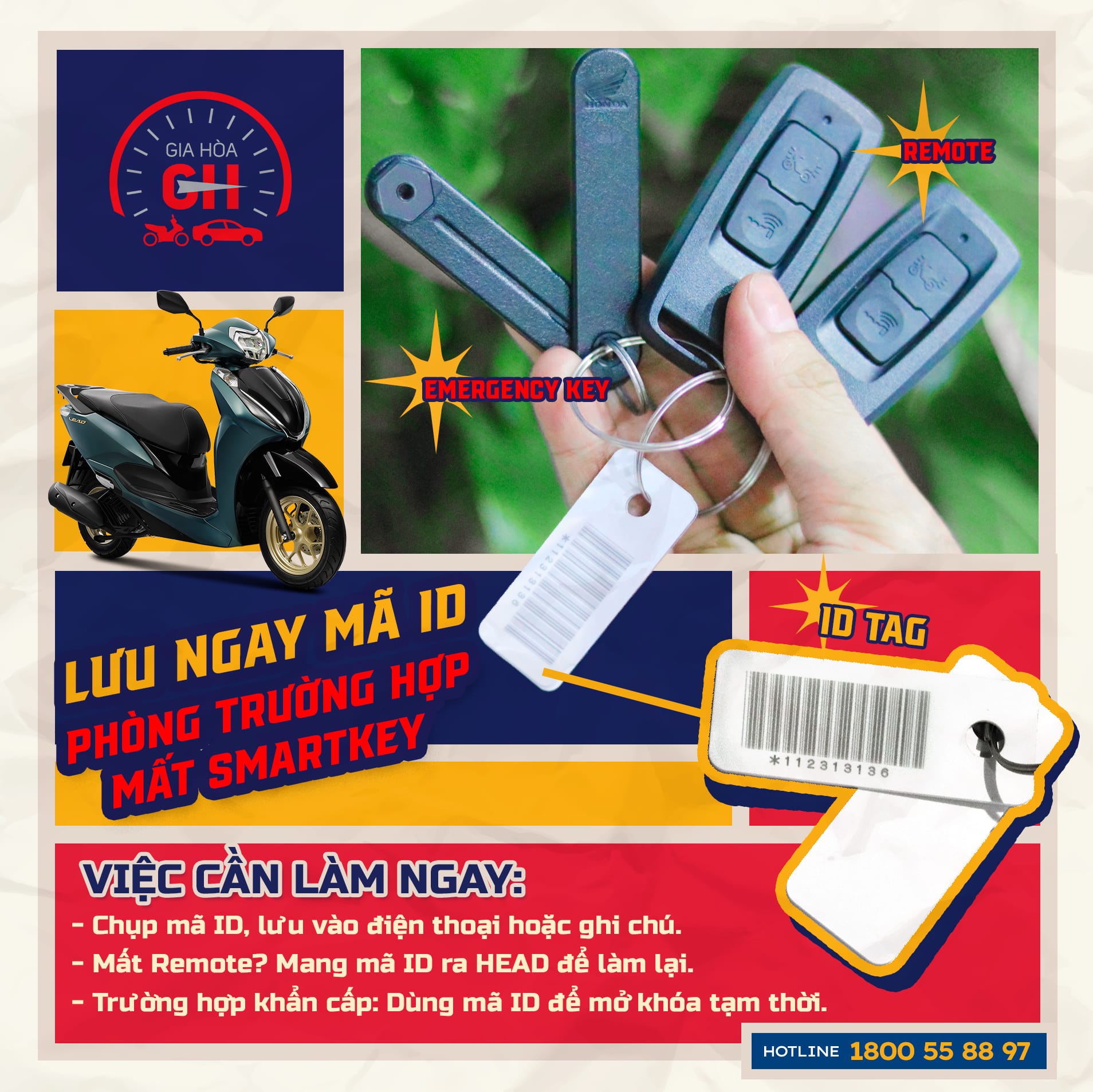 LƯU NGAY MÃ ID TAG – PHÒNG TRƯỜNG HỢP MẤT SMARTKEY!